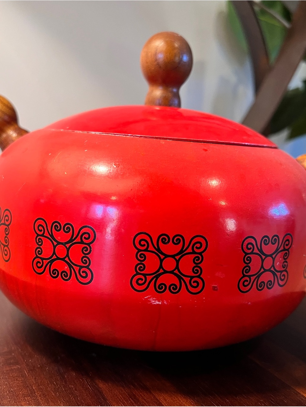 Atomic Red MCM Fondue Pot